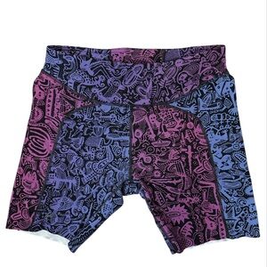 Janji Activewear Women's Large Printed  7" Inseam Groundwork Pace Bike Shorts